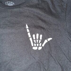 Black Skeleton Hand Graphic Tee